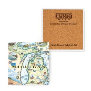 Michigan State Map Coaster
